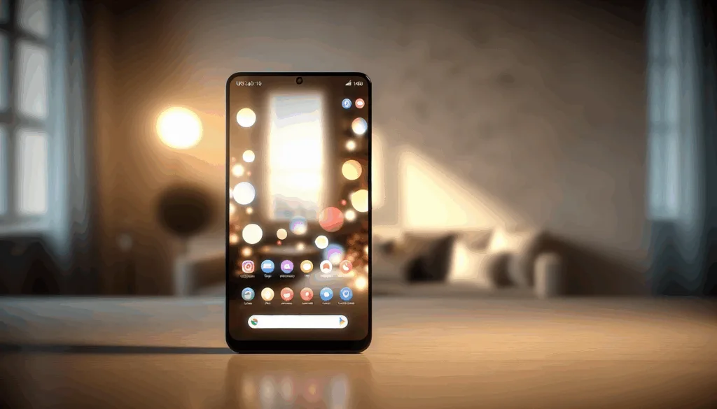 Smartphone displaying a personalized user interface