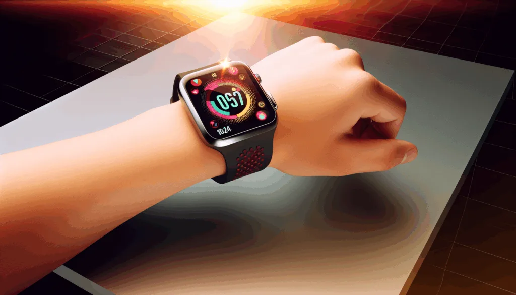 Smartwatch displaying health metrics