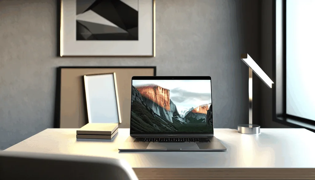 Sleek ultrabook on a modern office desk