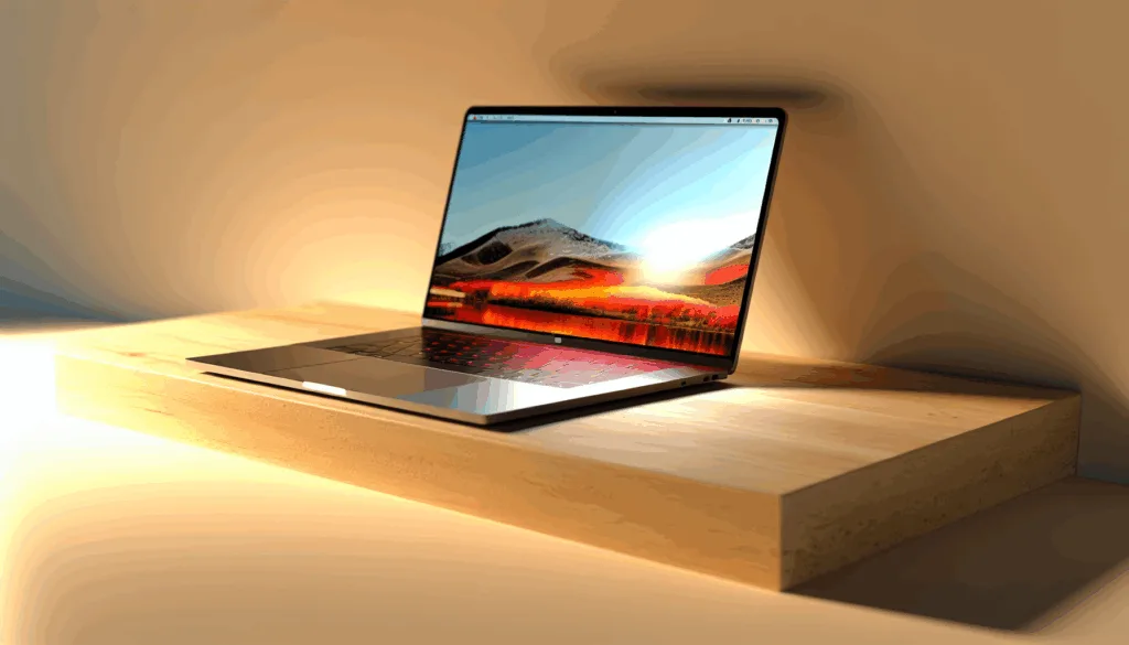Modern laptop on a sleek desk
