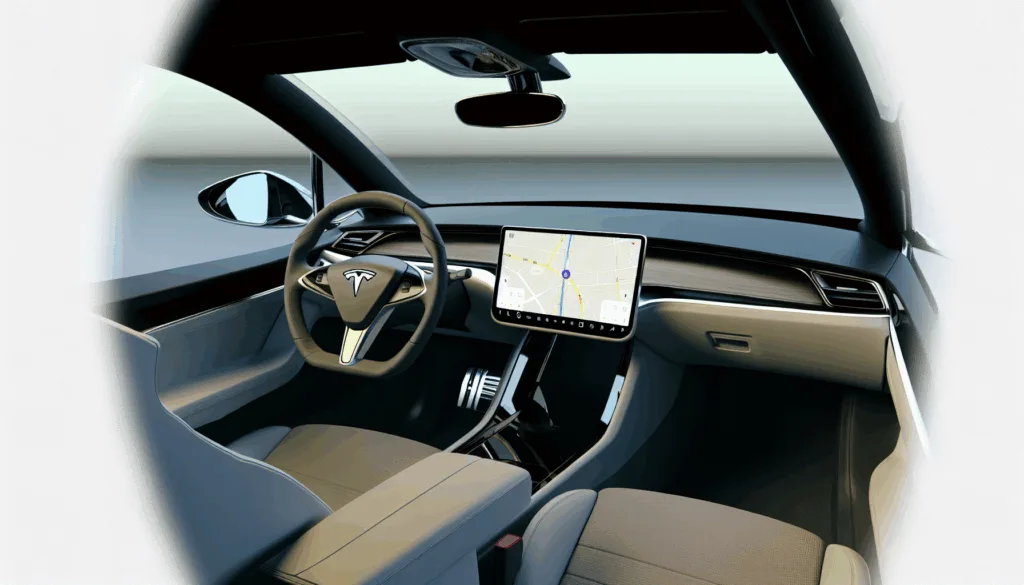 Interior of Tesla Model 3 and BYD Seal